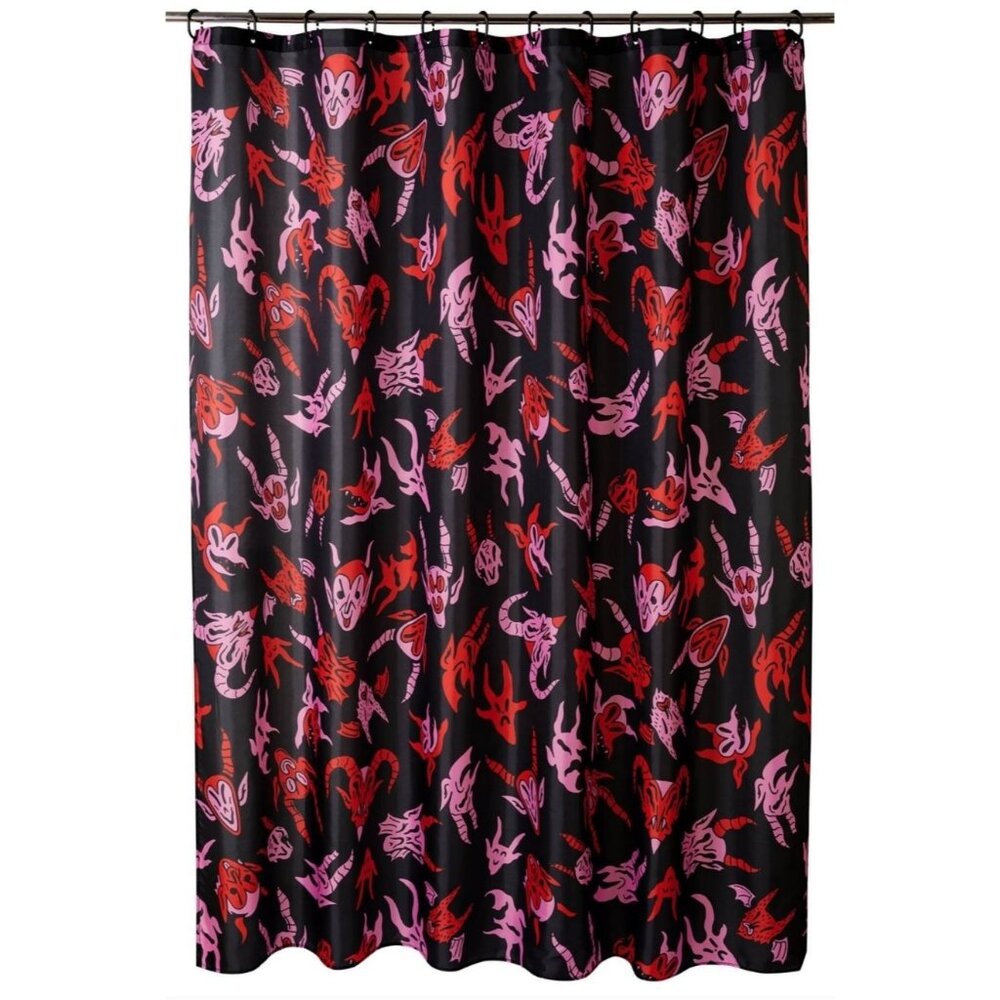 Killstar ✦ Devil’s Play Fabric Shower Curtain ✦ Wizard of Barge Gothic NWT